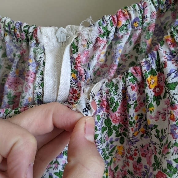 Vintage Floral Cottagecore Prairie Square Neck Puff Sleeve Maxi Dress - Picture 9 of 11